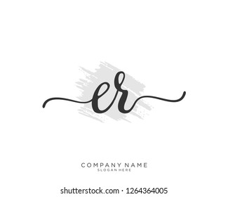 ER Initial handwriting logo vector