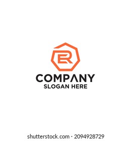 vector de plantilla de logotipo de letra hexagonal inicial
