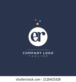ER Initial Letter Design Vector with bubble Dots. Vector Lettering Illustration of a Colorful Alphabet with Bubbles.