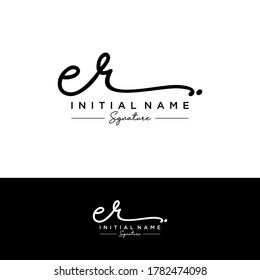 ER Initial letter handwriting and signature logo.