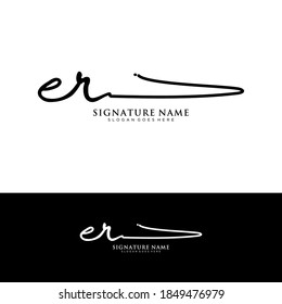 ER Initial letter handwriting and signature logo.