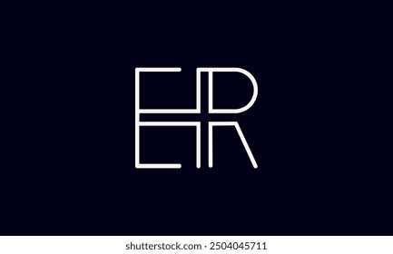 ER initial letter logo design. ER logo design vector in black background.