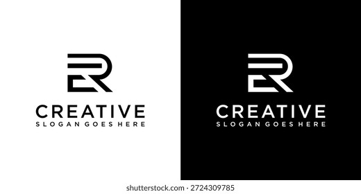 Vetor de design de logotipo de letra inicial ER ou RE