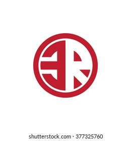 ER initial letters circle business logo red