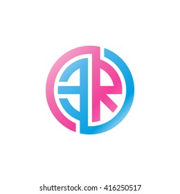 ER initial letters linked circle logo pink blue