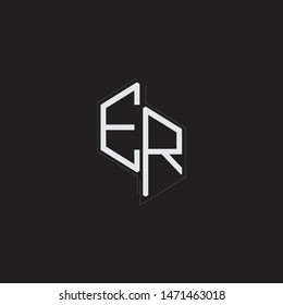 ER Initial Letters logo monogram with up to down style isolated on black background