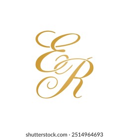 ER logotipo inicial projeto vetor stock