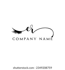 ER initial Logo lash logo eyelash vector modern