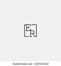 ER initial logo in line concept in high quality professional design that will be best for companies