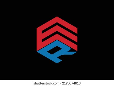 ER Initial Monogram Letter er Logo Design Vector Template e r Polygonal Letter Logo Design