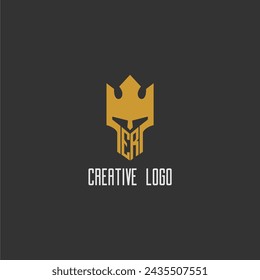 ER initial monogram logo for gaming with creative king spartan image design