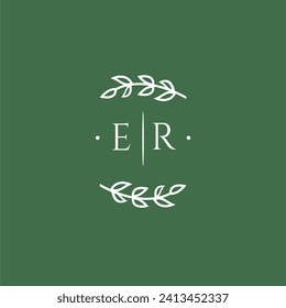 ER initial monogram wedding with creative design