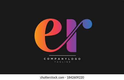 ER initials monogram letter text alphabet logo design