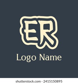 ER letter abstract monogram initial letter logo design