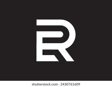 ER letter combination symbol with sample text