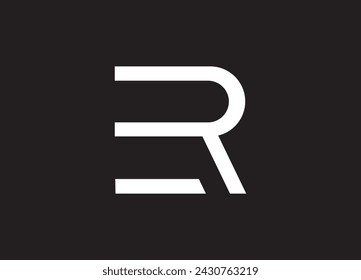 ER letter combination symbol with sample text