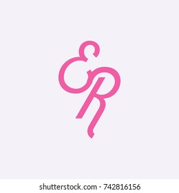 ER Letter creative square background 