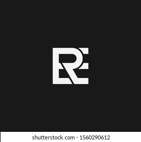 ER or RE letter designs for logo and icons