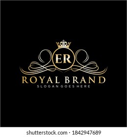 Plantilla de logotipo inicial de marca lujosa para carta ER.