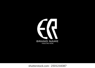 ER letter logo creative design. ER unique design. ER creative initials letter logo concept. ER letter logo design on black background.