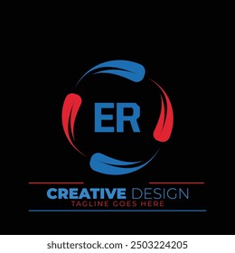 ER letter logo creative design. ER unique design. ER creative initials letter logo concept.