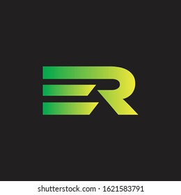 ER letter logo design in black background