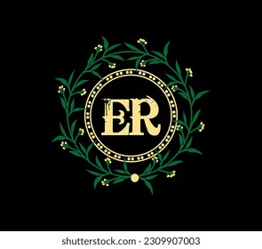 ER letter logo design with a circle shape. ER circle and cube shape logo design. ER monogram, business, real estate logo. ER Logo design with unique and simple design.