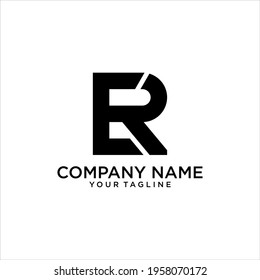 ER or RE letter logo design concept.