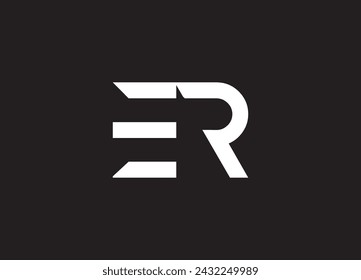 ER Letter Logo Design with Creative Intersected