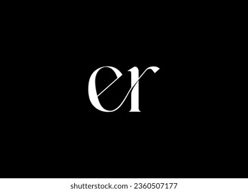 ER letter logo design and monogram logo design