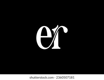 ER letter logo design and monogram logo design