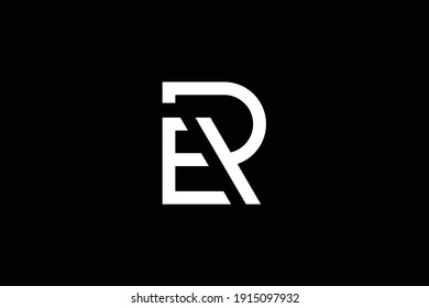 ER letter logo design on luxury background. RE monogram initials letter logo concept. ER icon design. RE elegant and Professional white color letter icon on black background.