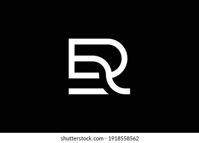 ER letter logo design on luxury background. RE monogram initials letter logo concept. ER icon design. RE elegant and Professional white color letter icon design on black background.