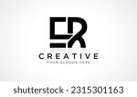 ER Letter Logo Design Vector Template. Alphabet Initial Letter ER Logo Design With Glossy Reflection Business Illustration.