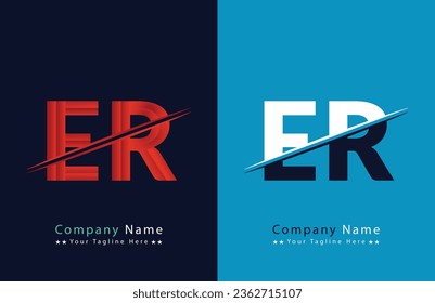 ER Letter logo design vector template.