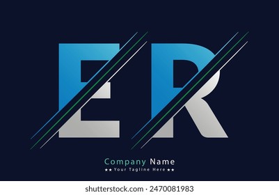 ER Letter logo design vector template.