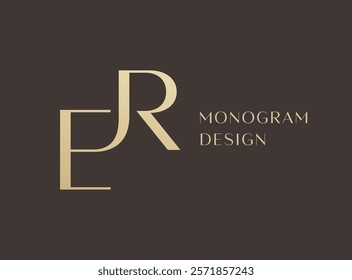 ER or RE letter logo icon design. Classic style luxury initials monogram.