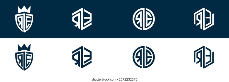 RE  ER letter logo set design