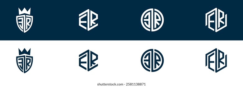 ER RE letter logo set design