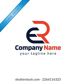 ER or RE letter mark abstract vector logo design