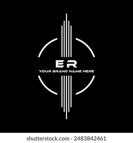 ER letter modern logo design on black color background
