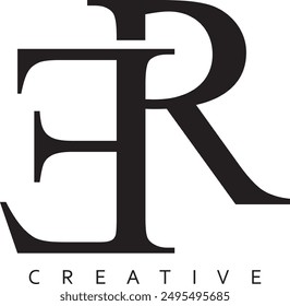 ER or RE letter modern logo design