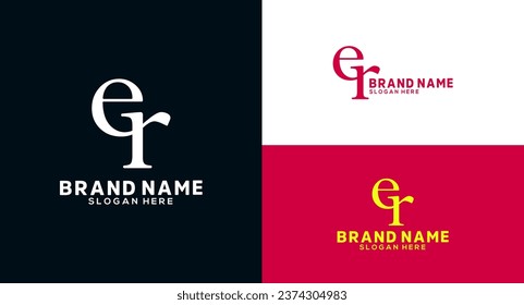 er Letter Monogram logo design er icon Lettermark Logo