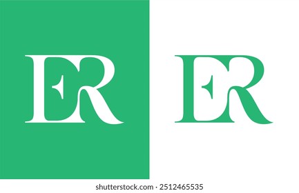 Modelo de vetor de design de logotipo de estilo simples para letras ER e RE.