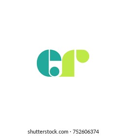 ER lettering Logo vector isolated on white background