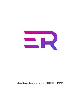 ER-Buchstaben, Vektorlogo-Design