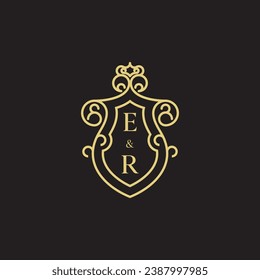 ER line vintage initial logo in high quality professional design that will print well across any print media