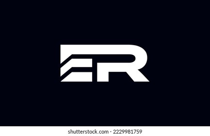 ER logo design. Initial letter ER logo design. ER logo monogram design vector template.