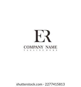 ER logo design simple vector 