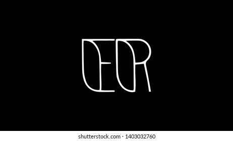 ER logo design template vector illustration minimal design 